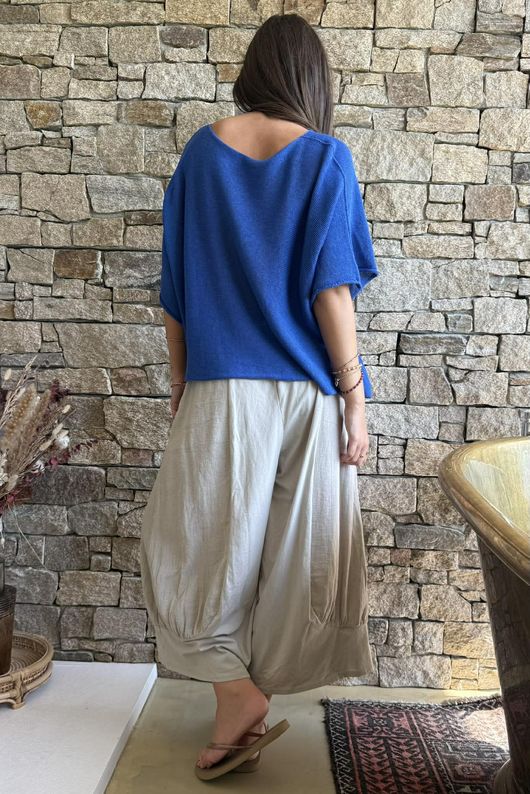 Conrad Box Cotton Knit Malibu Blue